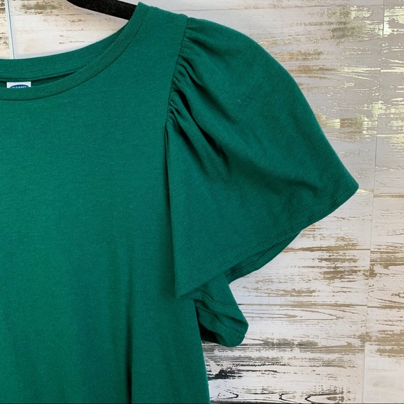 Old Navy Green Flutter Sleeve Top - Picture 3 of 5